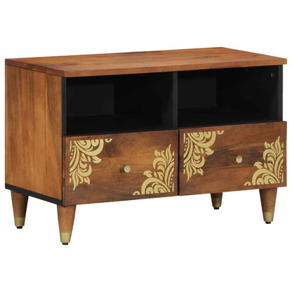 Mobile TV Marrone miele 70 x 33 x 46 cm Legno di mango massello