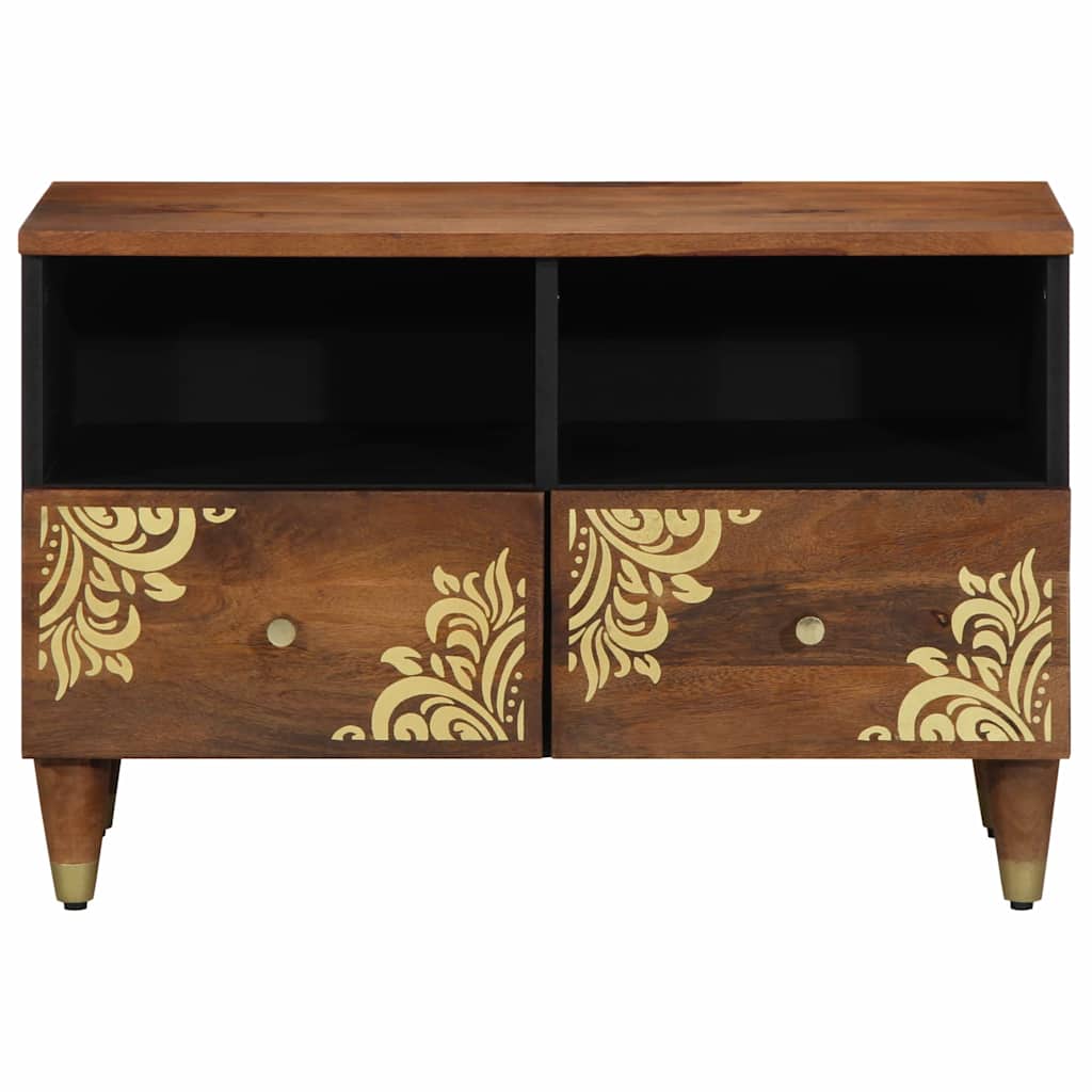 Mobile TV Marrone miele 70 x 33 x 46 cm Legno di mango massello