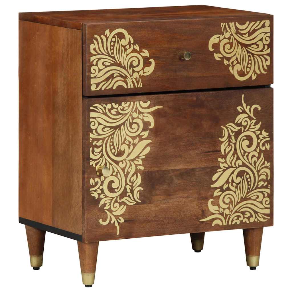 Comodino con porta con cassetto Marrone miele 50 x 33 x 60 cm