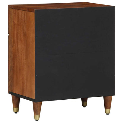 Comodino con porta con cassetto Marrone miele 50 x 33 x 60 cm