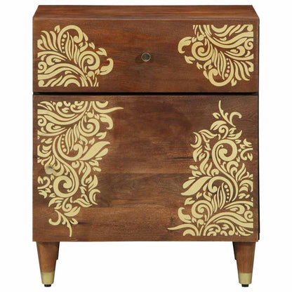 Comodino con porta con cassetto Marrone miele 50 x 33 x 60 cm