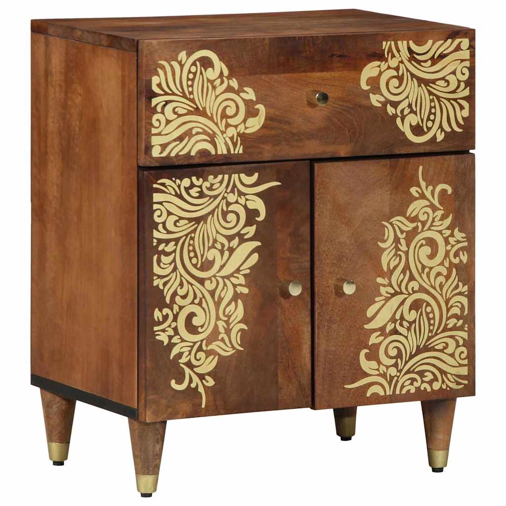 Comodino con porta con cassetto Marrone miele 50 x 33 x 60 cm