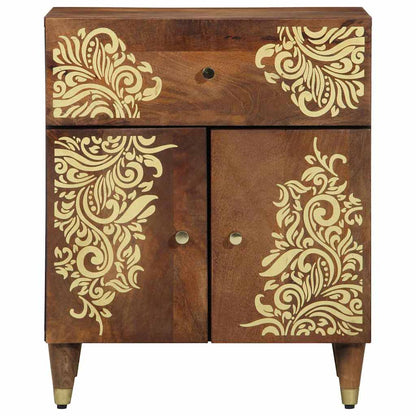 Comodino con porta con cassetto Marrone miele 50 x 33 x 60 cm