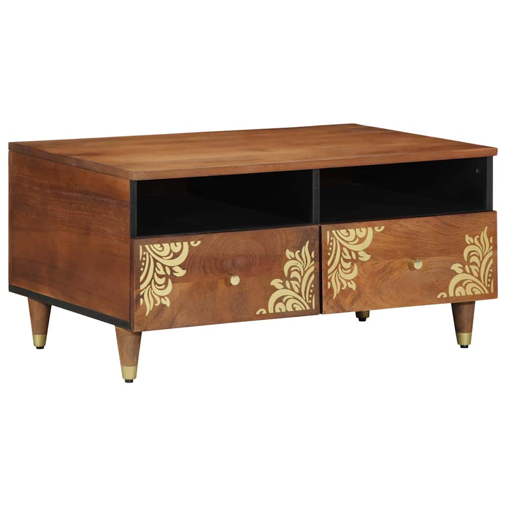 Tavolino da salotto con cassetto Marrone miele 80 x 54 x 40 cm