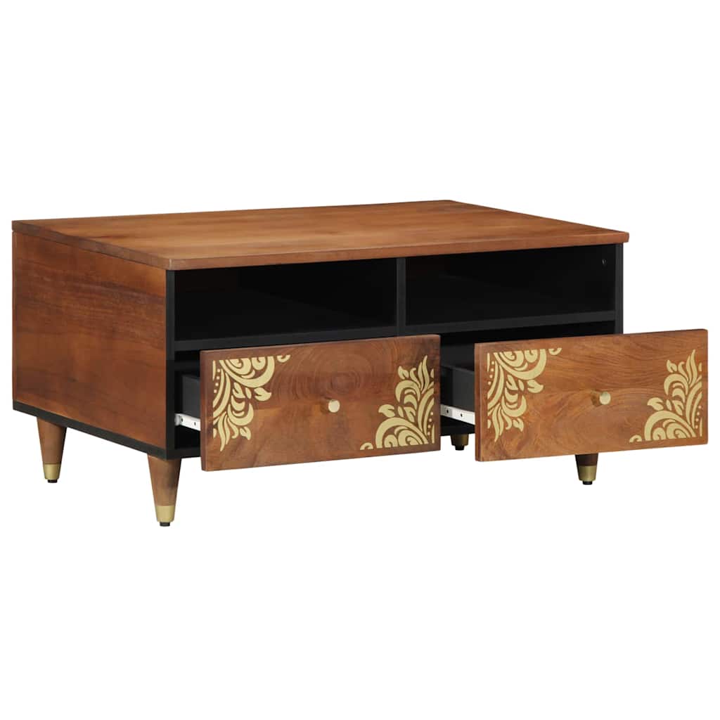 Tavolino da salotto con cassetto Marrone miele 80 x 54 x 40 cm