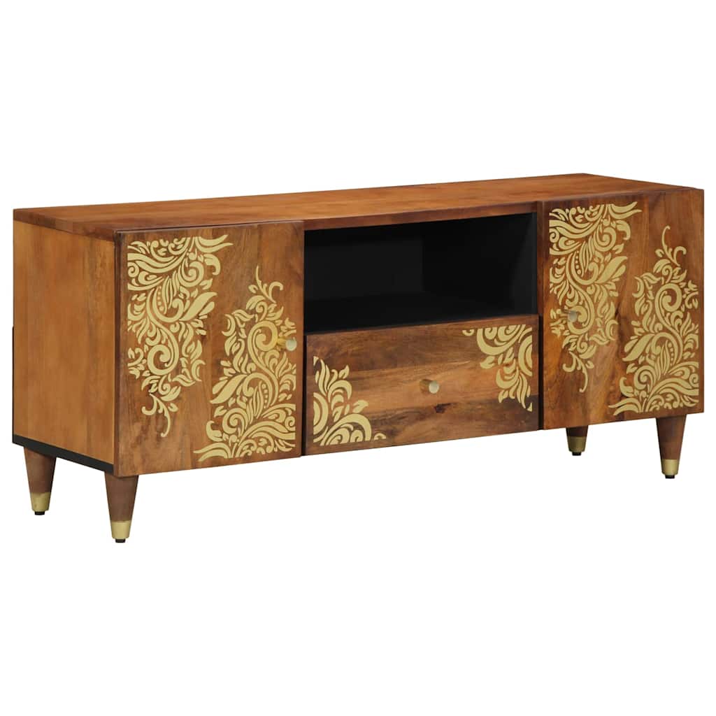 Mobile TV con cassetto con porta Marrone miele 105 x 33 x 46 cm