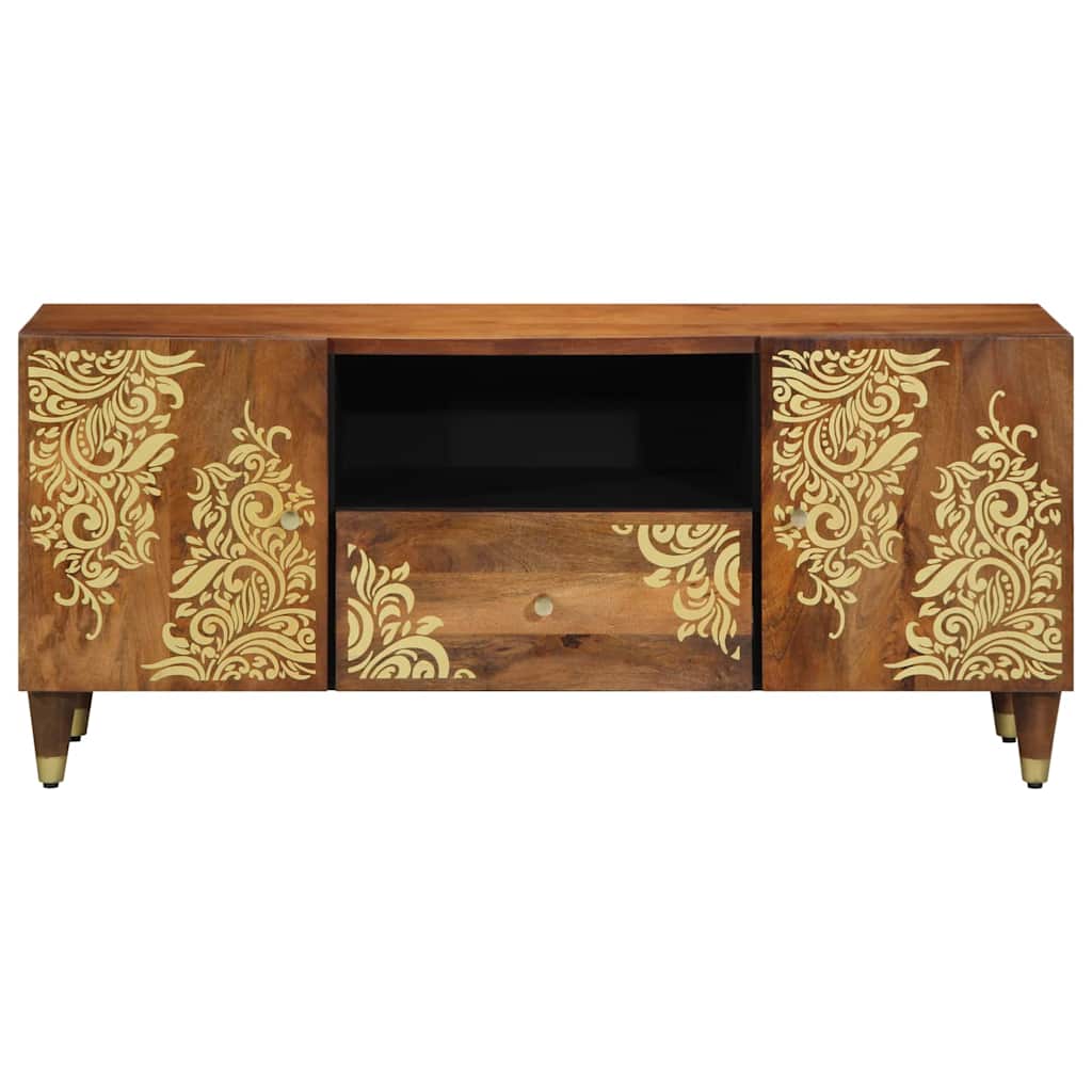 Mobile TV con cassetto con porta Marrone miele 105 x 33 x 46 cm