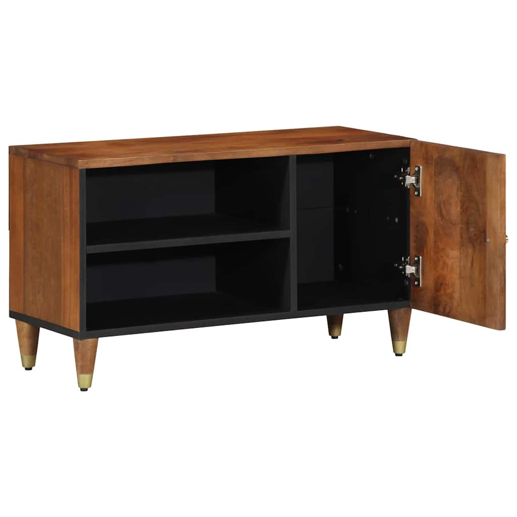 Mobile TV Marrone miele 80 x 33 x 46 cm Legno di mango massello