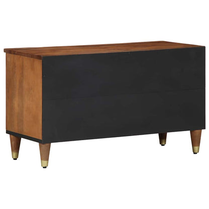 Mobile TV Marrone miele 80 x 33 x 46 cm Legno di mango massello