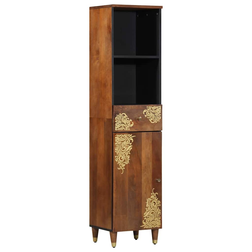 Mobile da Bagno con cassetto marrone ambrato 38 x 33 x 160 cm