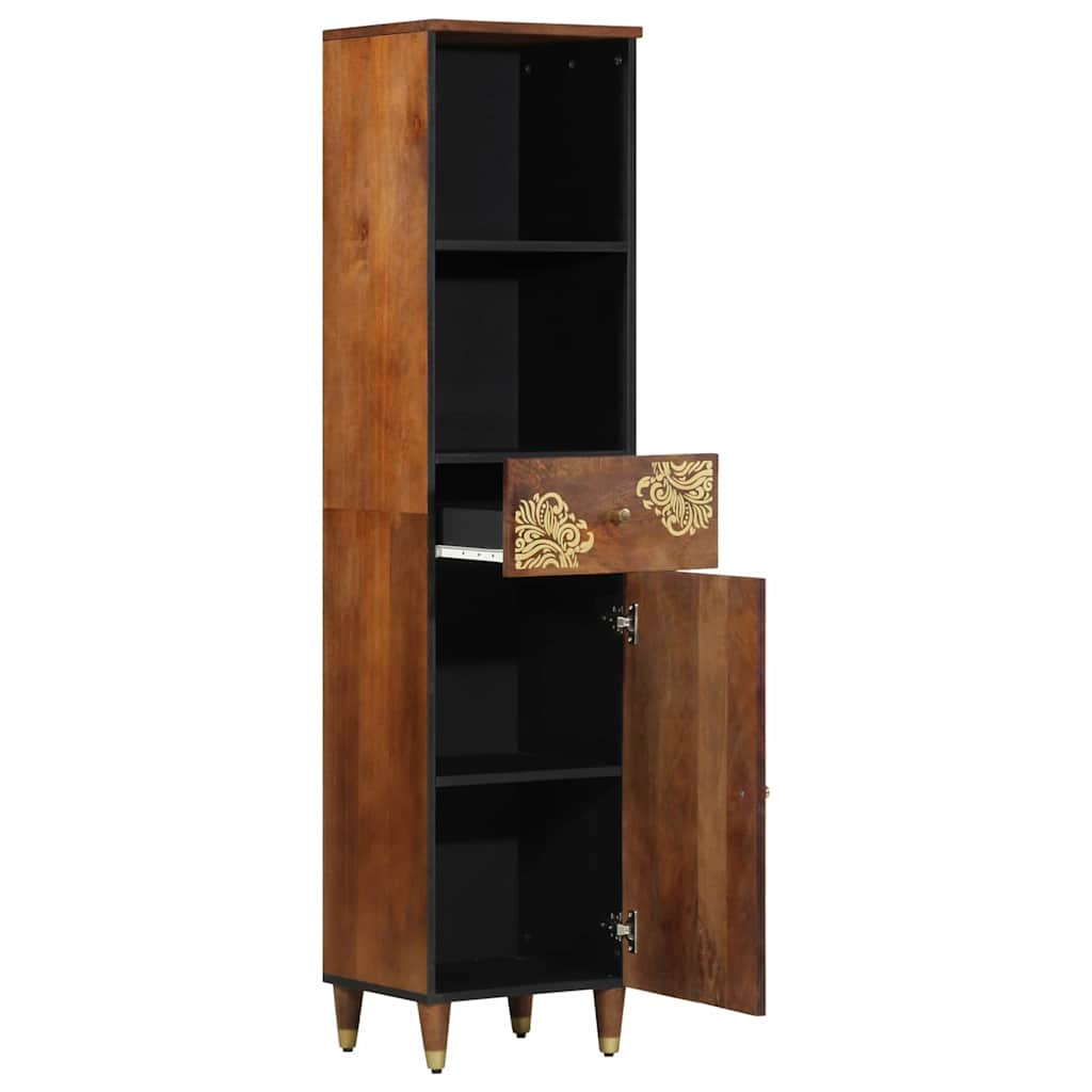 Mobile da Bagno con cassetto marrone ambrato 38 x 33 x 160 cm
