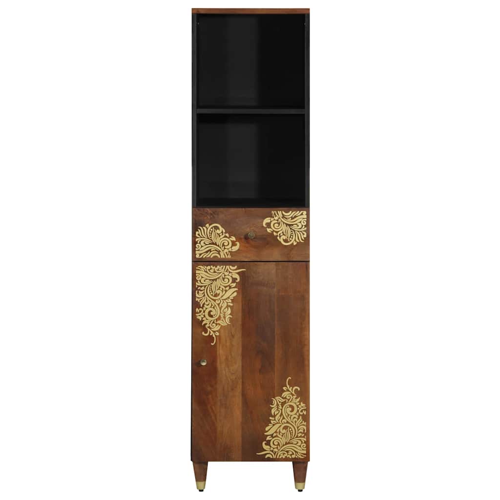 Mobile da Bagno con cassetto marrone ambrato 38 x 33 x 160 cm