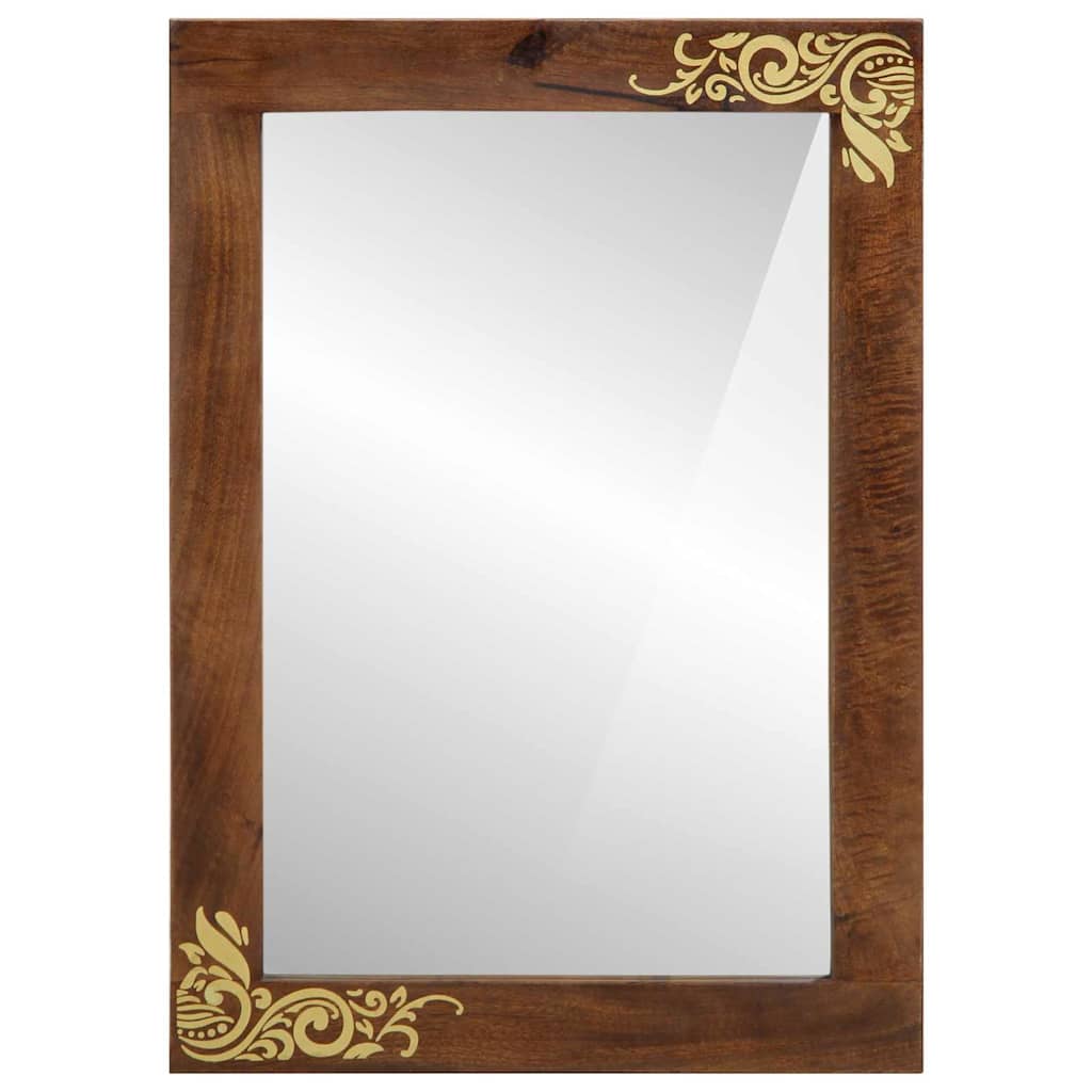 Specchio da bagno con specchio Marrone miele 70 x 50 x 2,5 cm