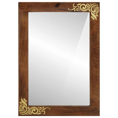 Specchio da bagno con specchio Marrone miele 70 x 50 x 2,5 cm