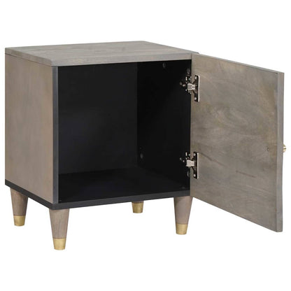 Comodino con porta Grigio 40 x 33 x 46 cm