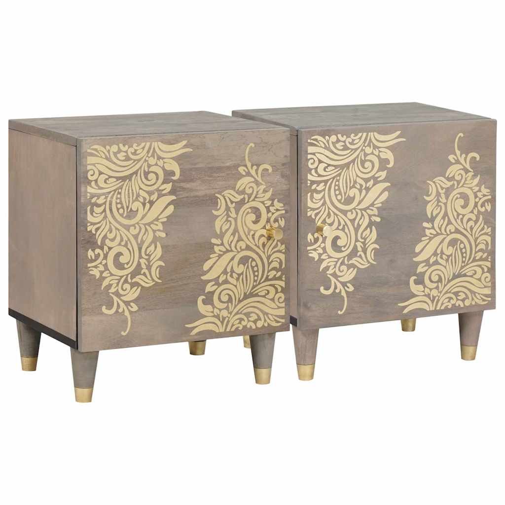 Comodino con porta 2 pcs Grigio 40 x 33 x 46 cm