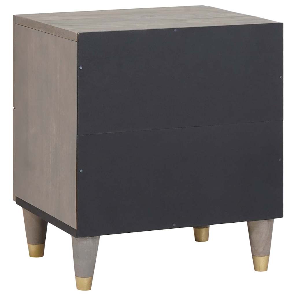 Armadio da Notte Grigio 40 x 33 x 46 cm Legno di mango massello