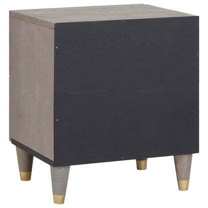 Armadio da Notte Grigio 40 x 33 x 46 cm Legno di mango massello