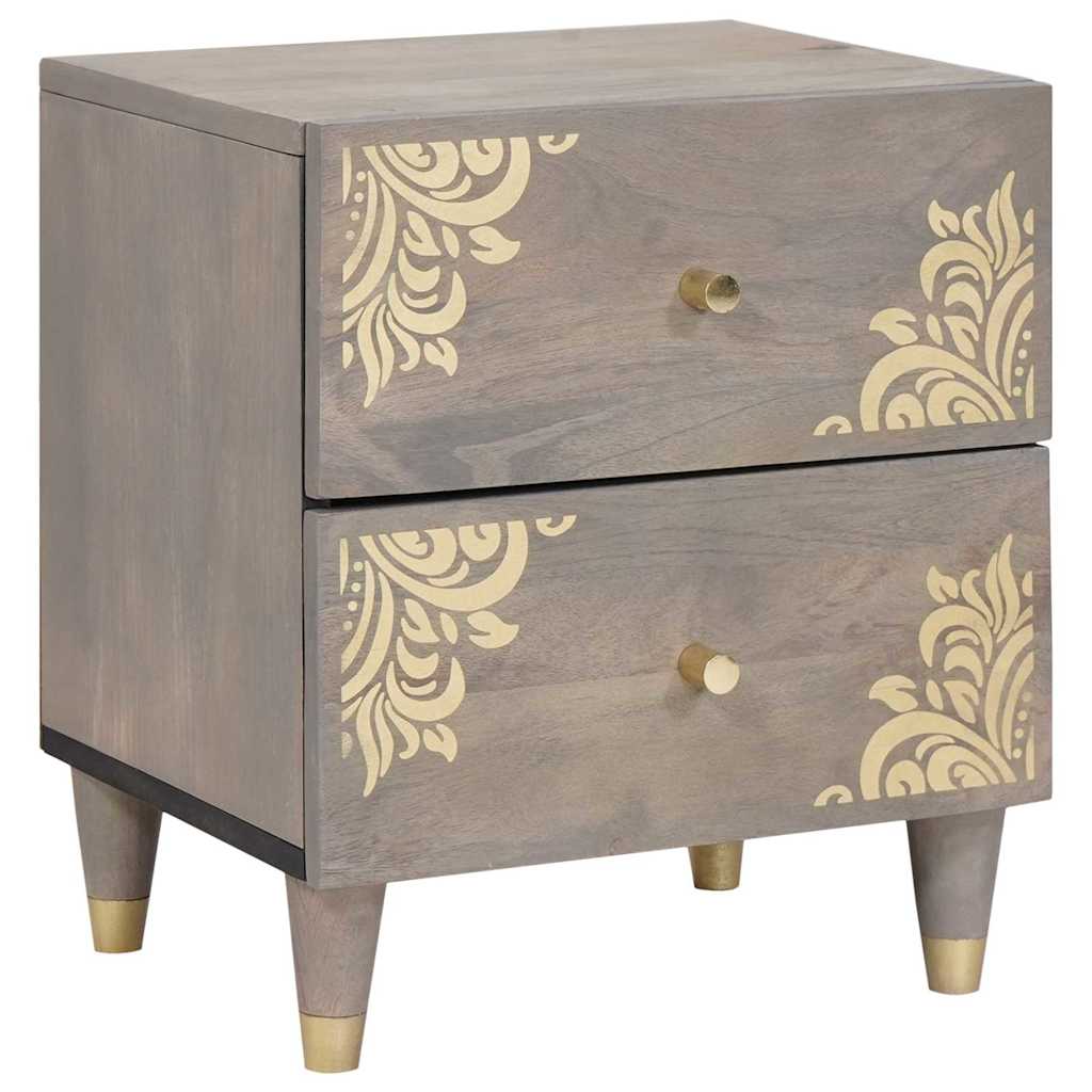 Armadio da Notte con cassetto 2 pcs Grigio 40 x 33 x 46 cm