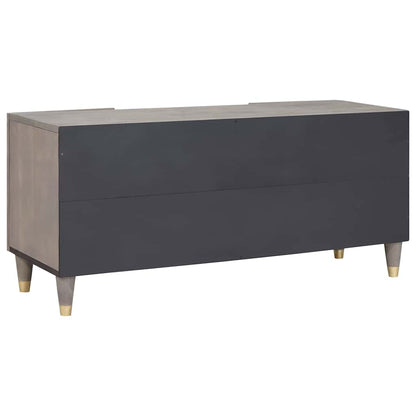 Mobile TV Grigio 105 x 33 x 46 cm Legno di mango massello