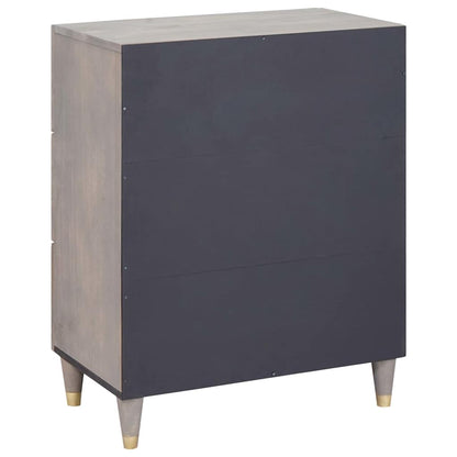 Credenza Grigio e Oro 60 x 33 x 75 cm Legno di mango massello