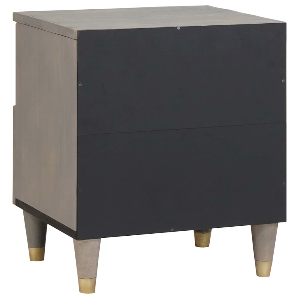 Armadio da Notte Grigio 40 x 33 x 46 cm Legno di mango massello