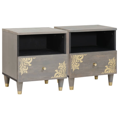 Armadio da Notte con cassetto 2 pcs Grigio 40 x 33 x 46 cm