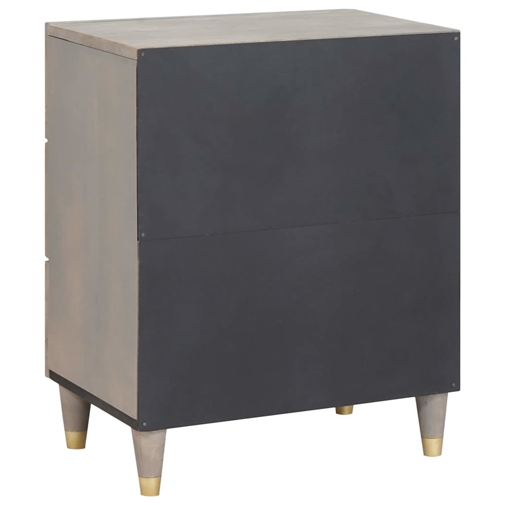 Armadio da Notte Grigio 50 x 33 x 62 cm Legno di mango massello