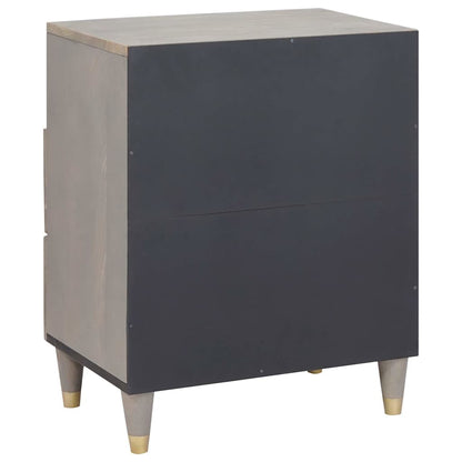 Armadio da Notte Grigio 50 x 33 x 62 cm Legno di mango massello