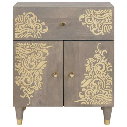 Comodino con porta con cassetto Grigio 50 x 33 x 60 cm