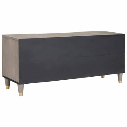 Mobile TV Grigio 105 x 33 x 46 cm Legno di mango massello