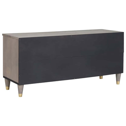 Mobile TV Grigio 100 x 33 x 46 cm Legno di mango massello