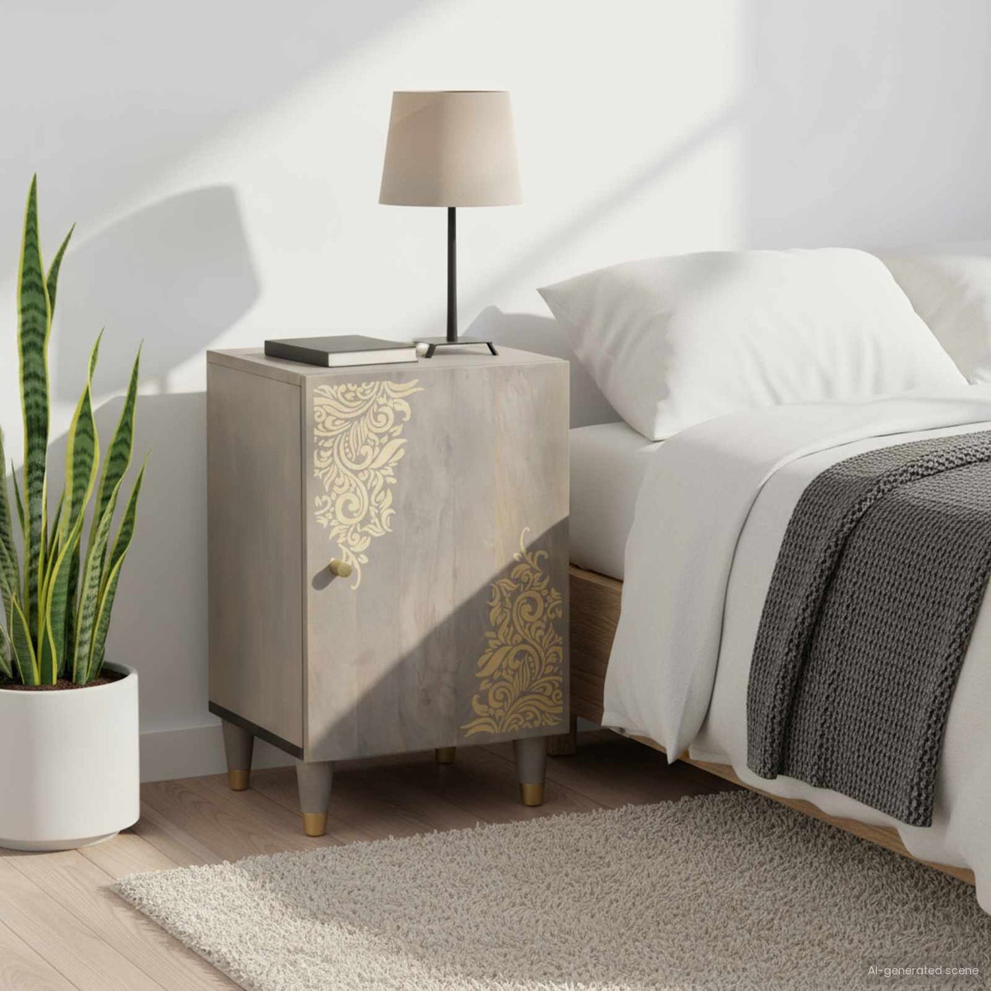 Mobile da Bagno Grigio 38 x 33 x 58 cm Legno di mango massello