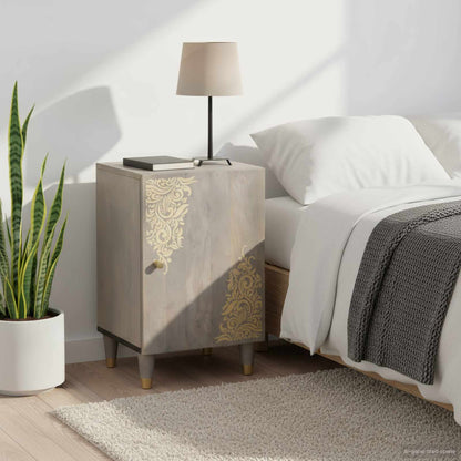 Mobile da Bagno Grigio 38 x 33 x 58 cm Legno di mango massello