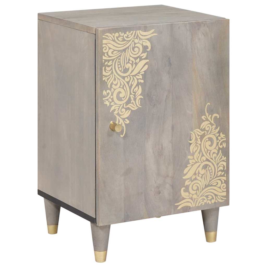 Mobile da Bagno Grigio 38 x 33 x 58 cm Legno di mango massello