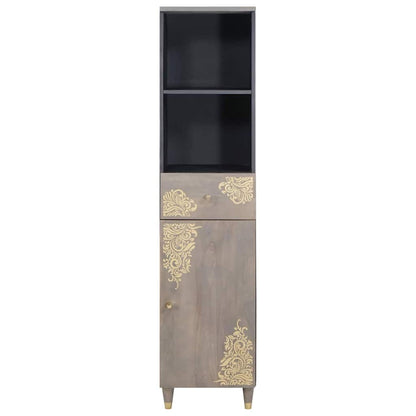 Mobile da Bagno Grigio 38 x 33 x 160 cm Legno di mango massello