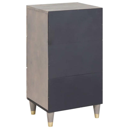 Credenza Grigio e Oro 40 x 33 x 75 cm Legno di mango massello