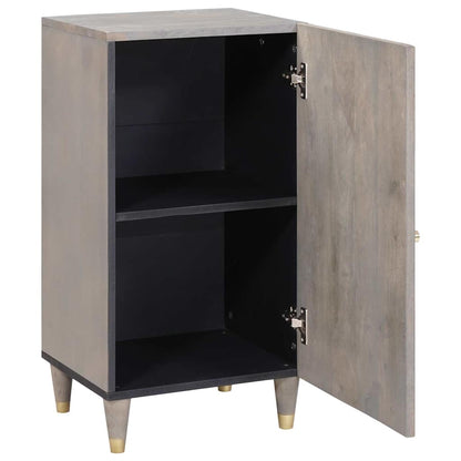 Credenza Grigio e Oro 40 x 33 x 75 cm Legno di mango massello