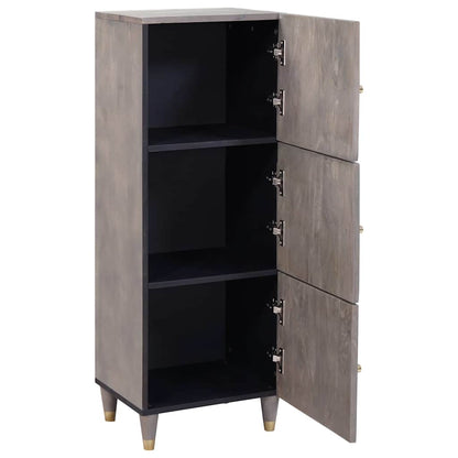 Credenza Grigio e Oro 40 x 33 x 110 cm Legno di mango massello