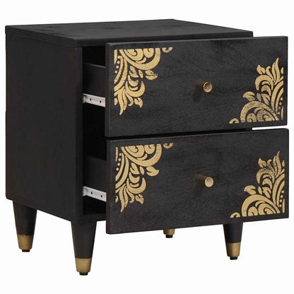 Armadio da Notte con cassetto 2 pcs Nero 40 x 33 x 46 cm