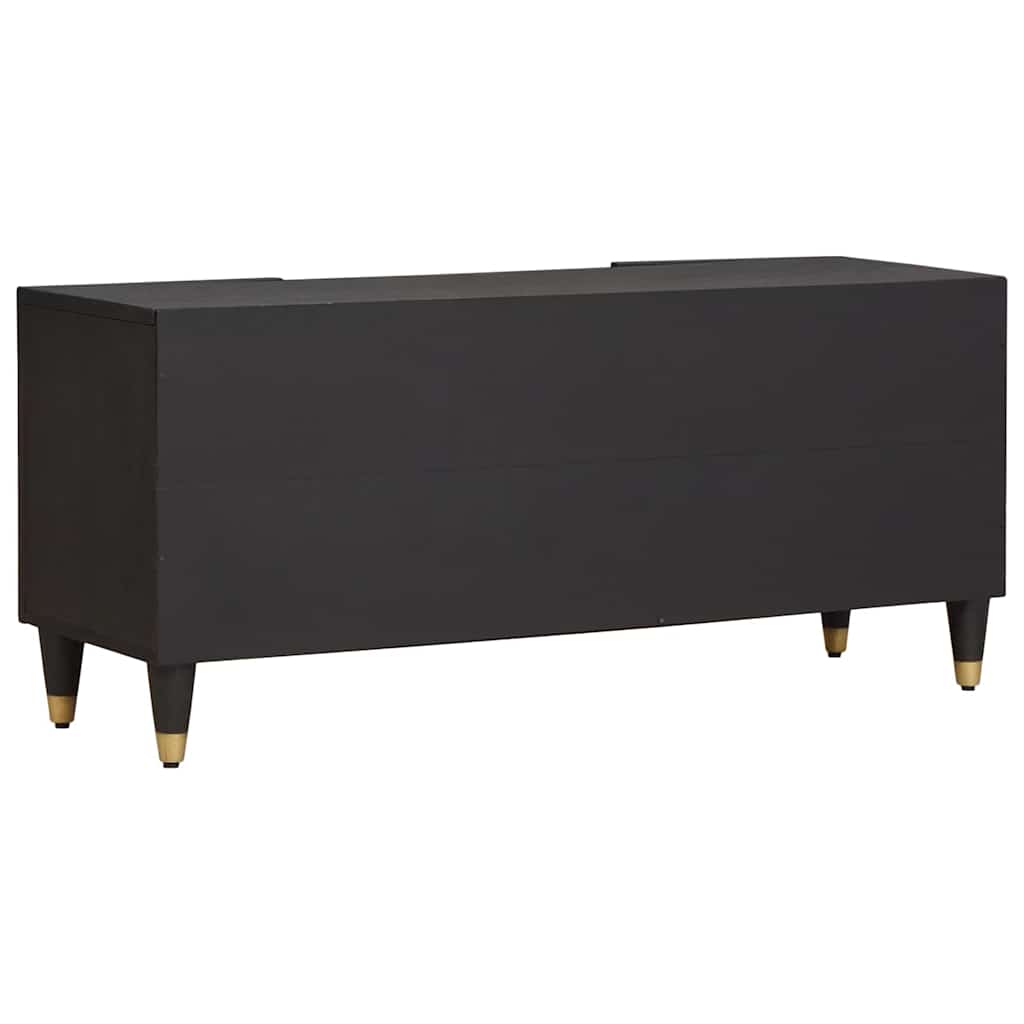 Mobile TV Nero 105 x 33 x 46 cm Legno di mango massello