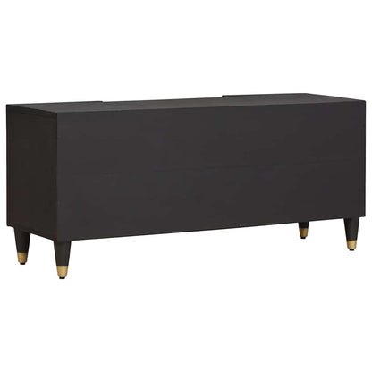 Mobile TV Nero 105 x 33 x 46 cm Legno di mango massello