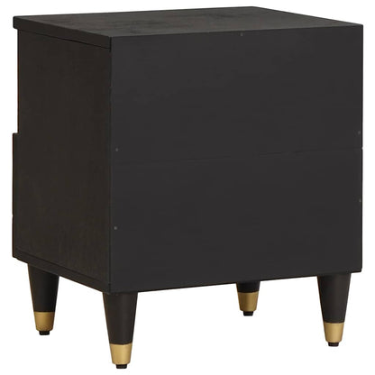 Armadio da Notte Nero 40 x 33 x 46 cm Legno di mango massello