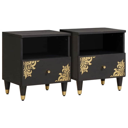 Armadio da Notte con cassetto 2 pcs Nero 40 x 33 x 46 cm