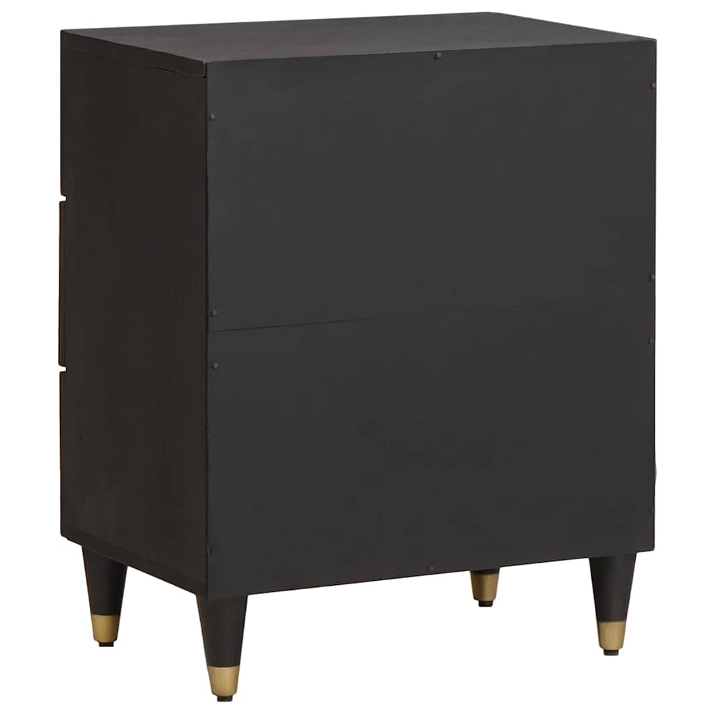 Armadio da Notte Nero 50 x 33 x 62 cm Legno di mango massello