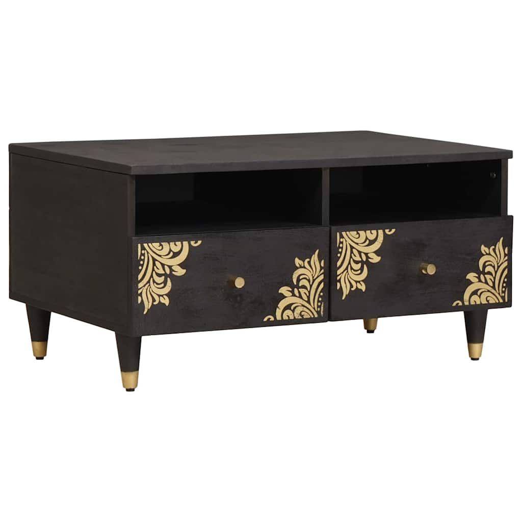 Tavolino da salotto con cassetto Nero 80 x 54 x 40 cm