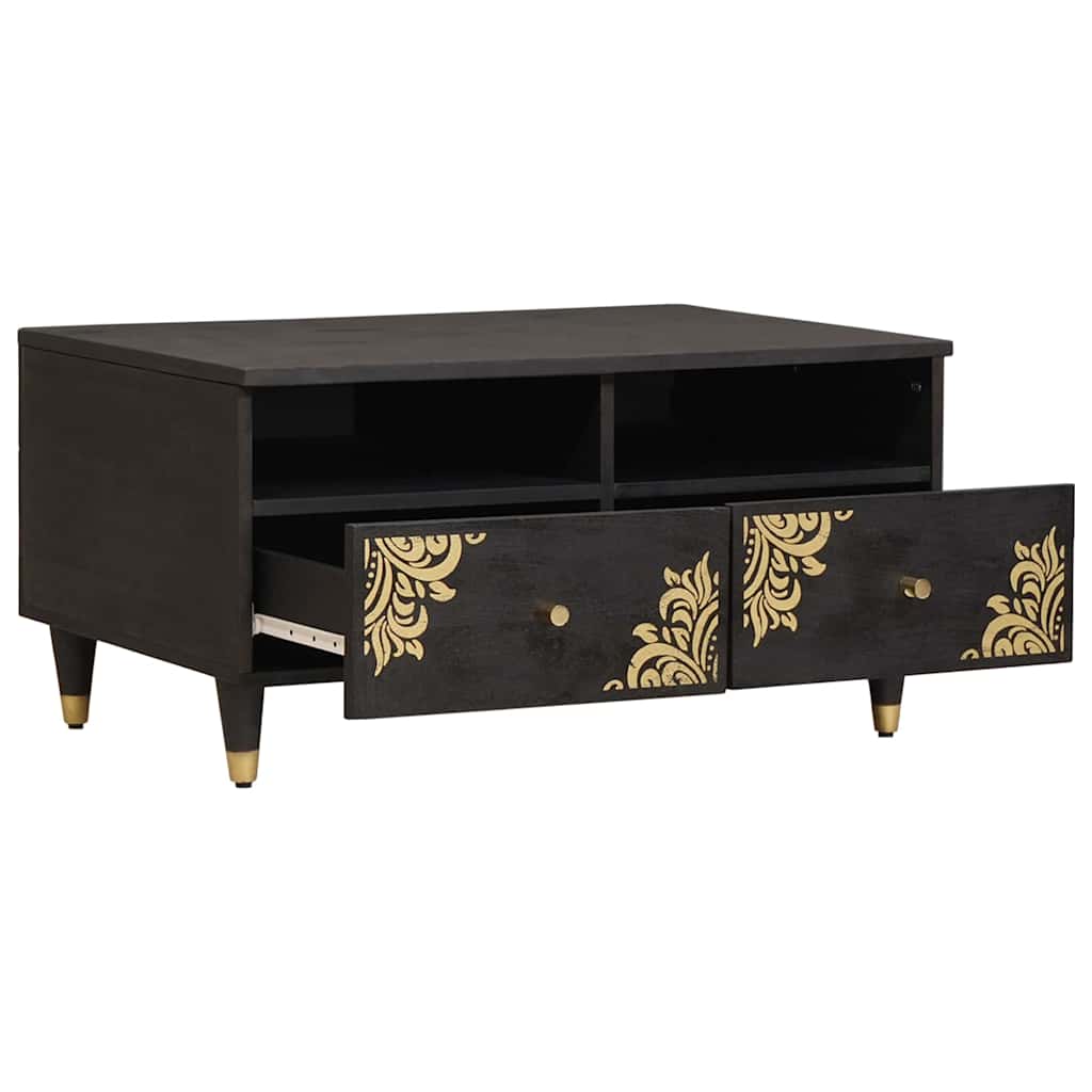 Tavolino da salotto con cassetto Nero 80 x 54 x 40 cm