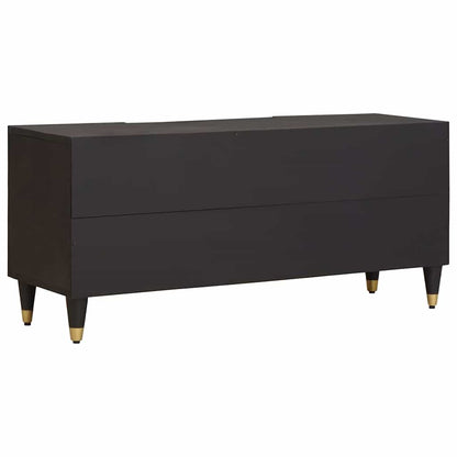 Mobile TV Nero 105 x 33 x 46 cm Legno di mango massello