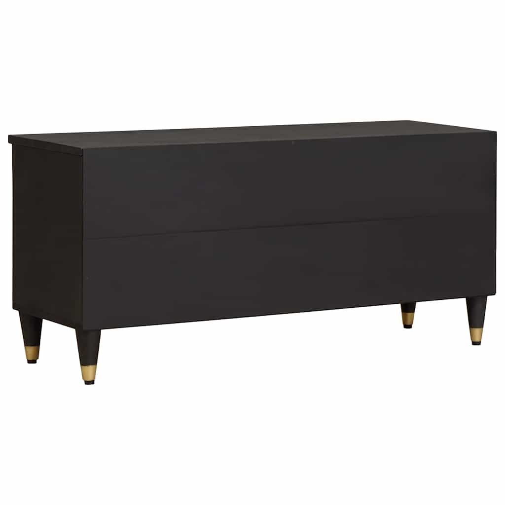 Mobile TV Nero 100 x 33 x 46 cm Legno di mango massello