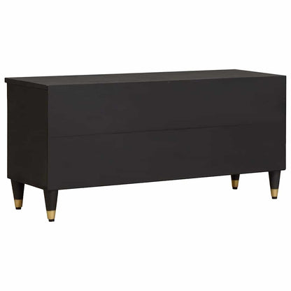 Mobile TV Nero 100 x 33 x 46 cm Legno di mango massello